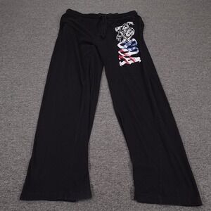 Sons Of Anarchy Pajama Pants Mens 2XL Black SOA USA Flag Skull Lounge Sleep